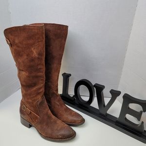Born Cupra tall Boot seude leather brown color size 6M.
